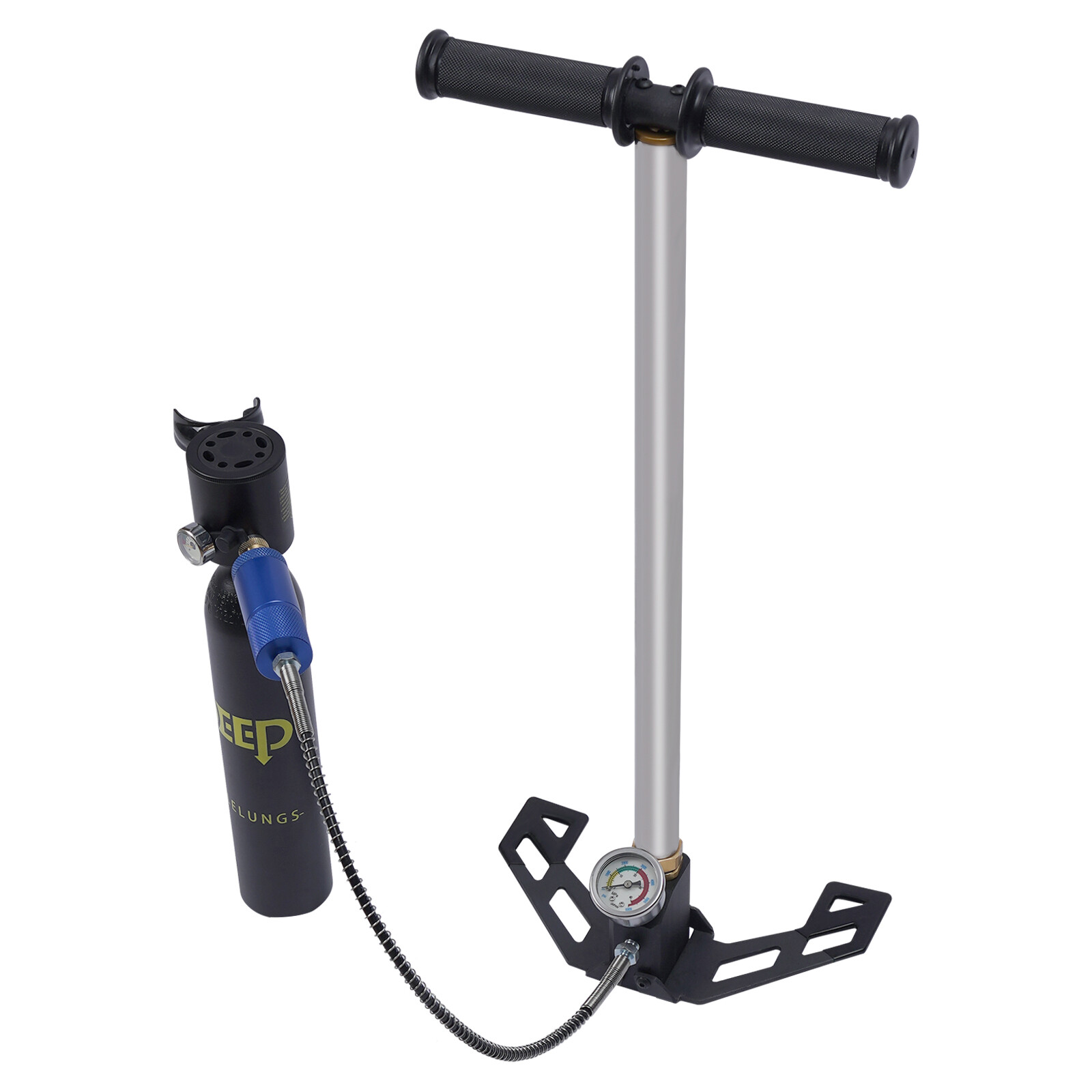 0.5L Oxygen Tank Pump Equipment Underwater Breath Mini Scuba Diving Case Kit