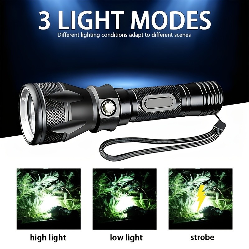Diving LED Flashlight Bright Professional Handheld Light Underwater Lighting