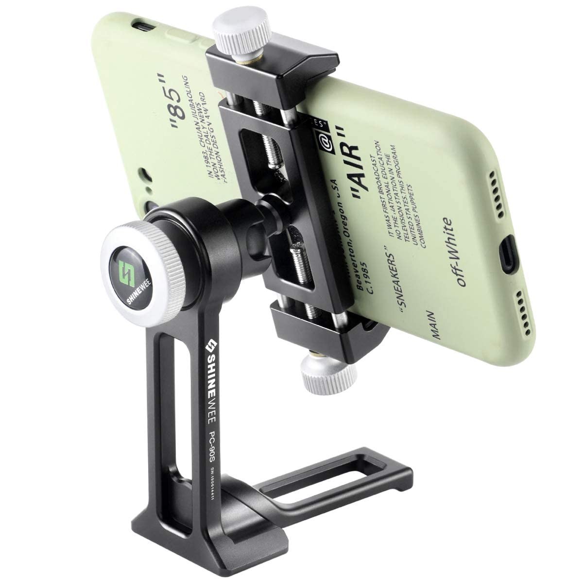 SHINEWEE Metal Phone Tripod Mount Adapter, Arca 5.2×2.75×1.5 inches, Black