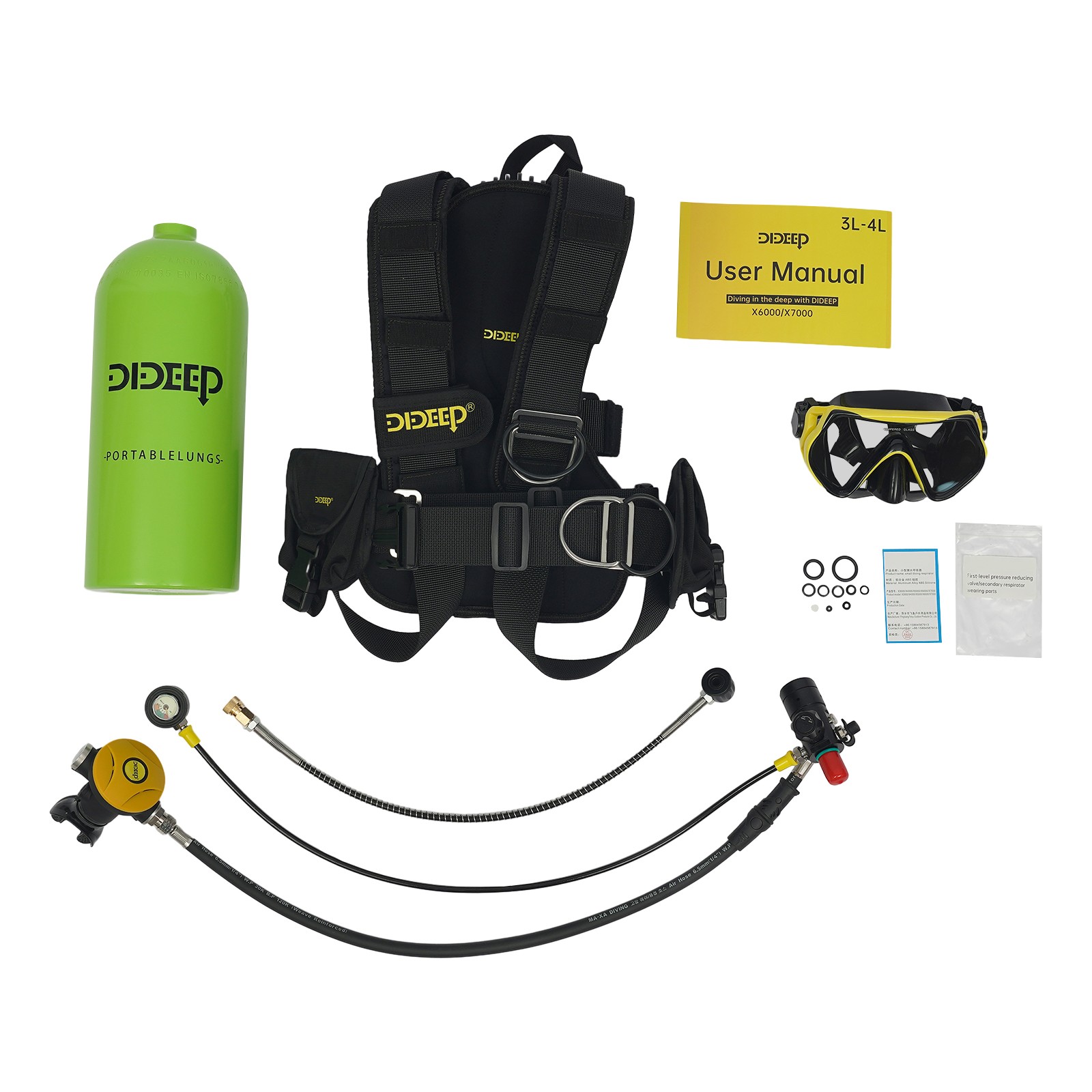 For Underwater Recreation Diving Scuba Tank Kit 3L Scuba Tank Diving Equipment