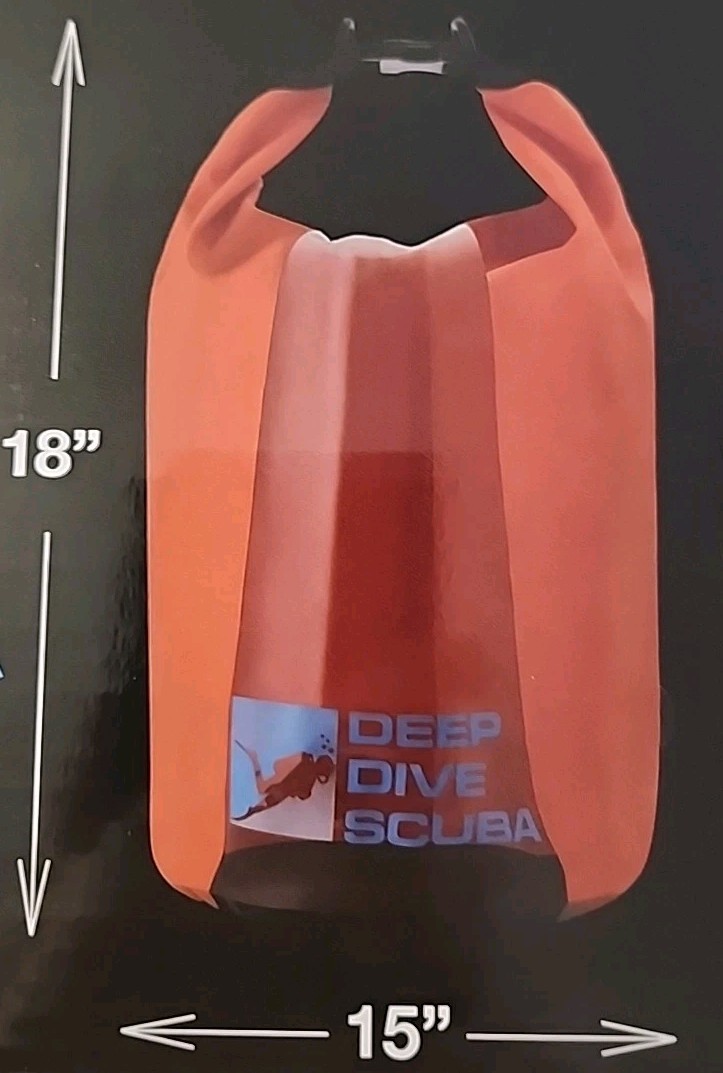 DEEP DIVE SCUBA WATERPROOF DRY BAG 18in X 15in ORANGE