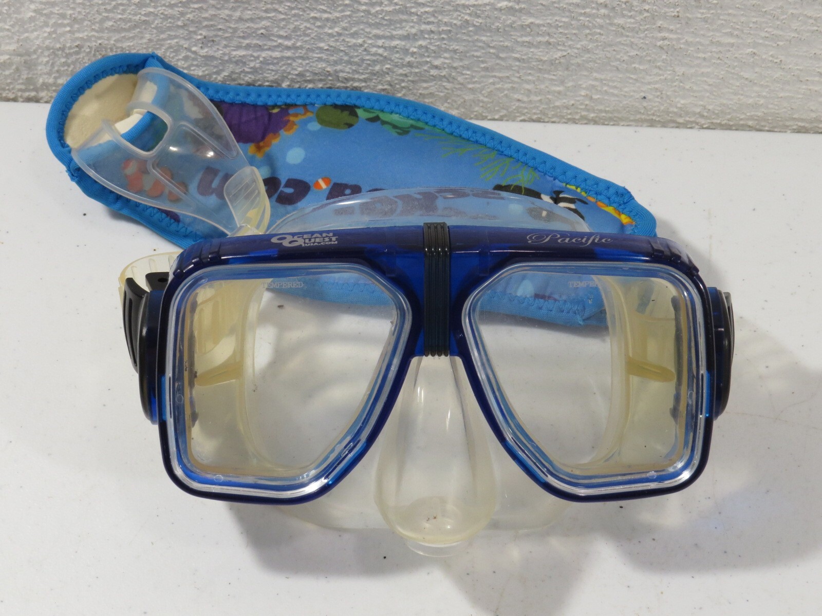 Ocean Quest Pacific Scuba Mask Blue Clear With Purge Adjustable Strap