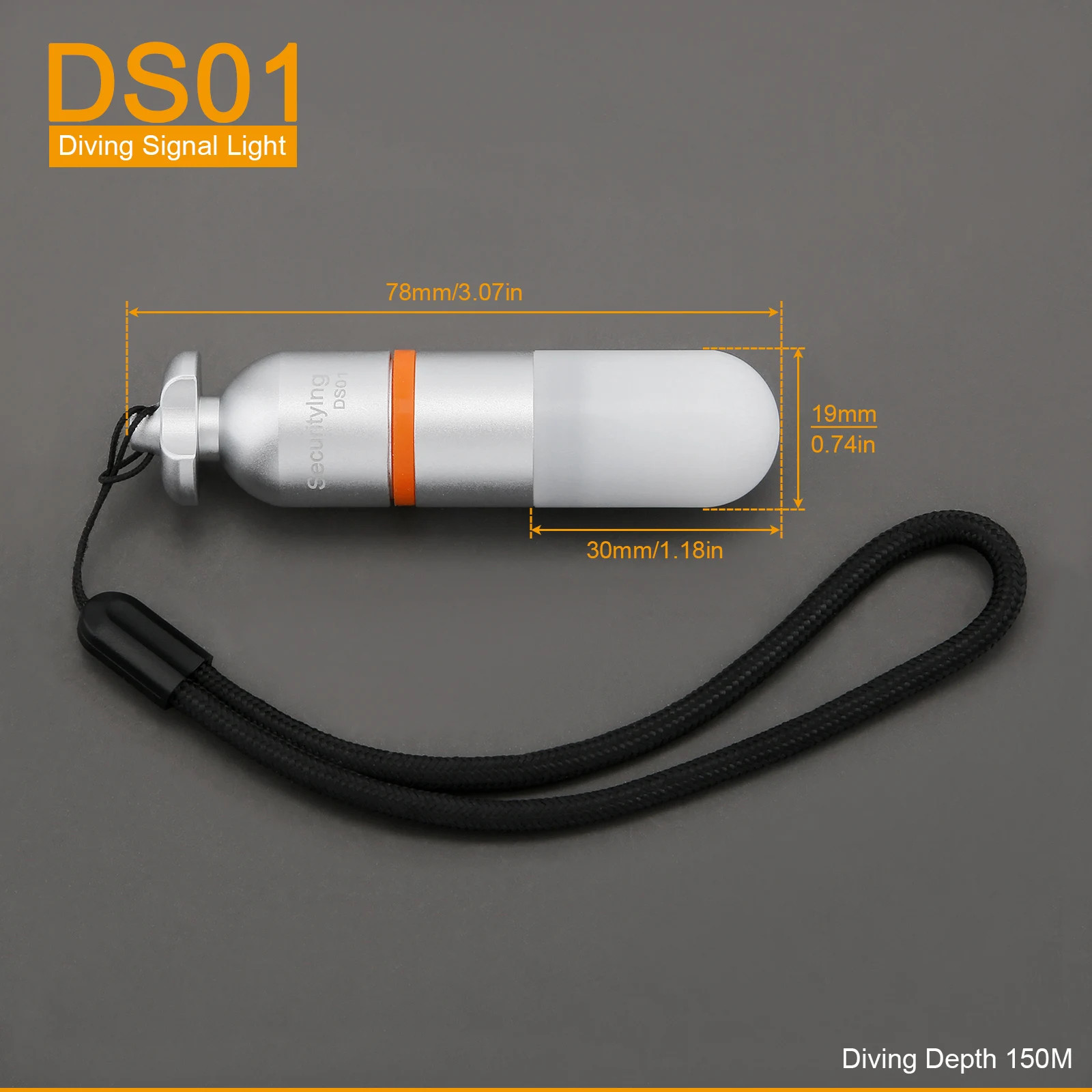 SecurityIng DS01 Underwater 150M Scuba Dive Strobe Beacon Diving Signal Light