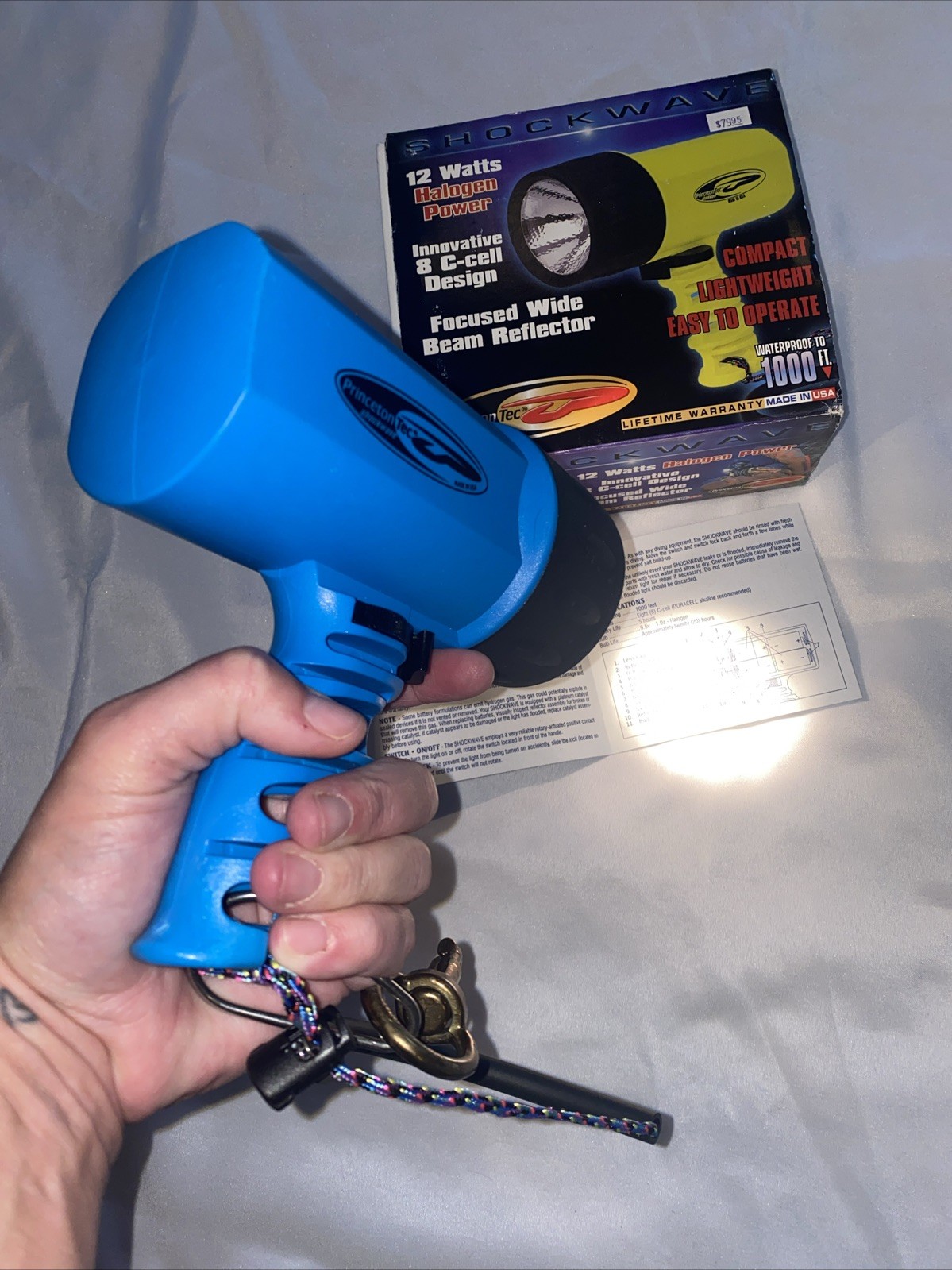 Princeton Tec Shockwave LED Suba Dive FlashLight Compact Waterproof 1000’ Sport