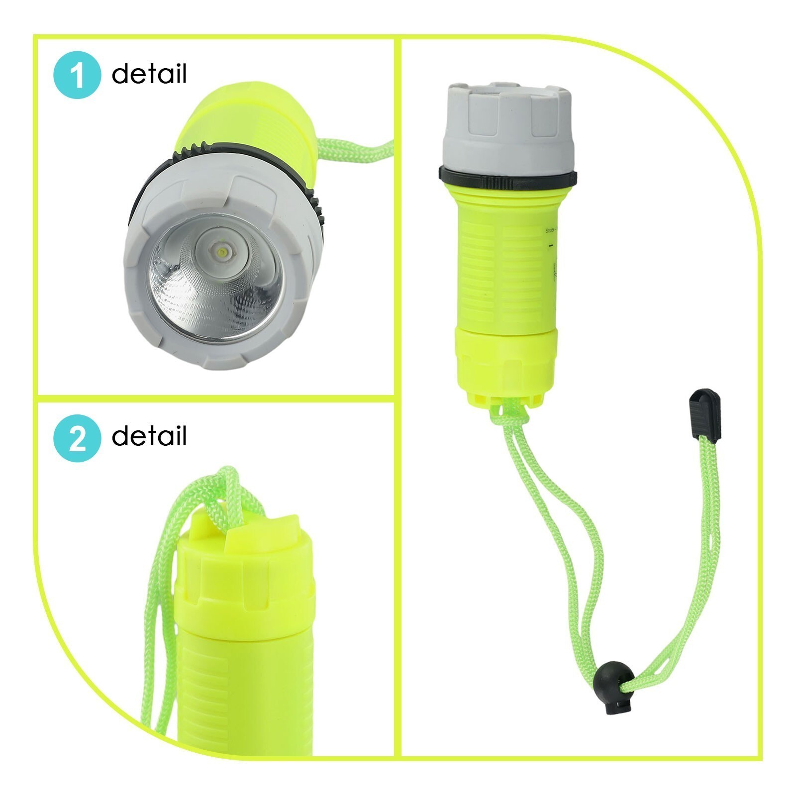 Waterproof Strong Light LED Scuba Diving Underwater Flashlight Torch Lamp