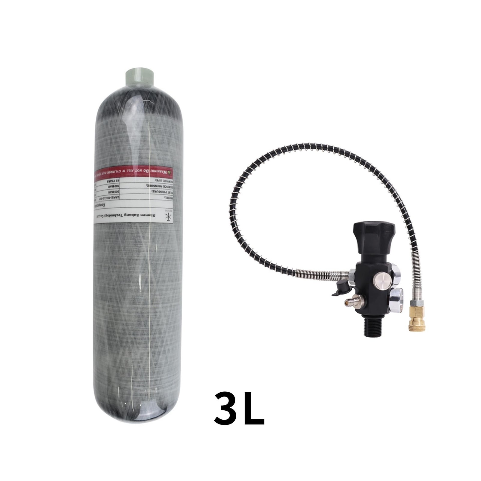 TUXING 4500Psi Carbon Fiber Scuba Tank, 3L 183Cu in High Pressure Pcp Air Tan…