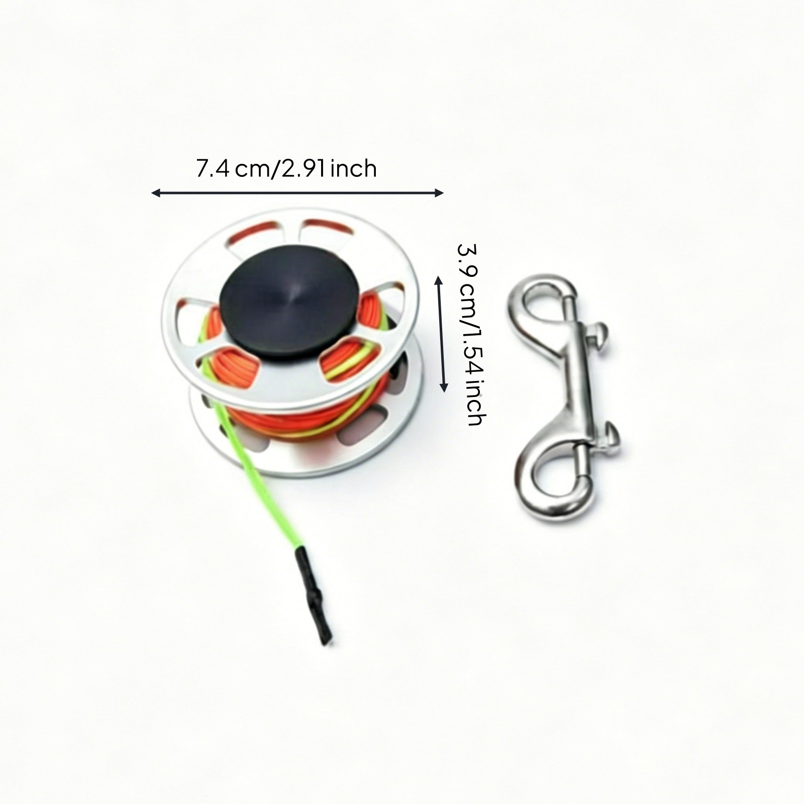 Finger Wheel Reel Strong Coil Hook Aluminum Dive Reel Lightweight for Divers