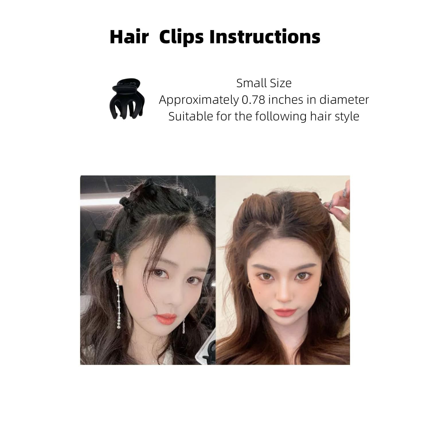 A Set of Black Hair Clips in Various Sizes, which can be used to Clip Ponytai…