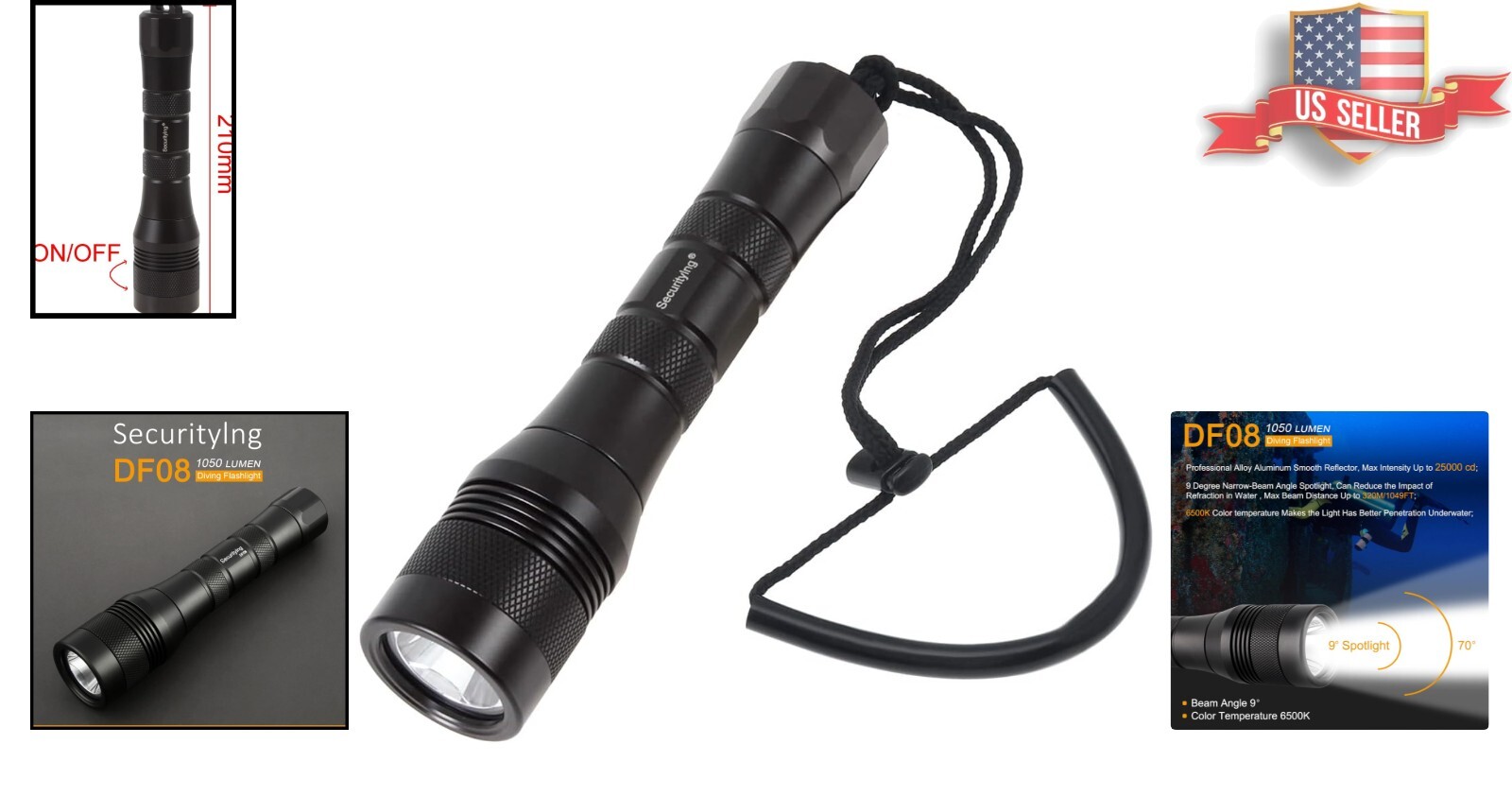 Waterproof Diving Torch with 1000 Lumens Brightness – Night Dive Essential
