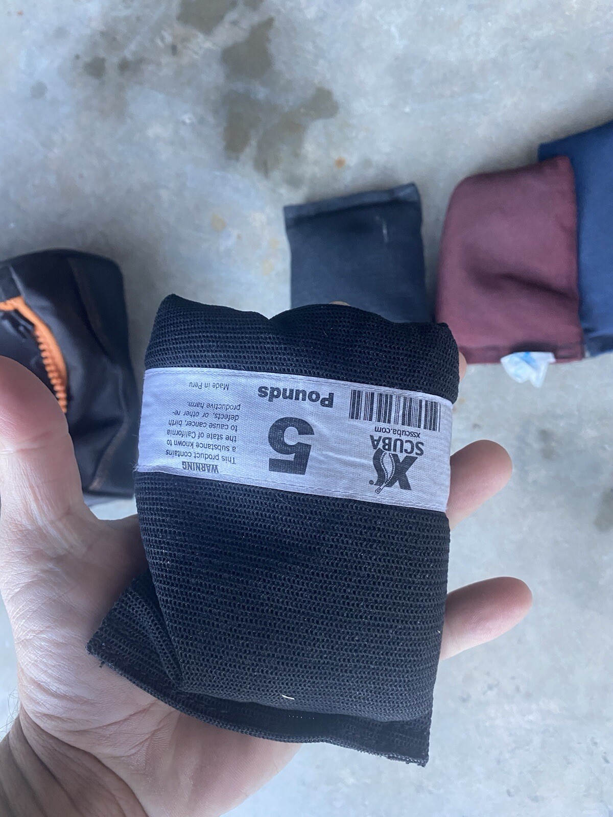 Scuba Diving NBC LA NEWS Weight Bags 5lb 4lb 3lb And Orange Zipper Bag!