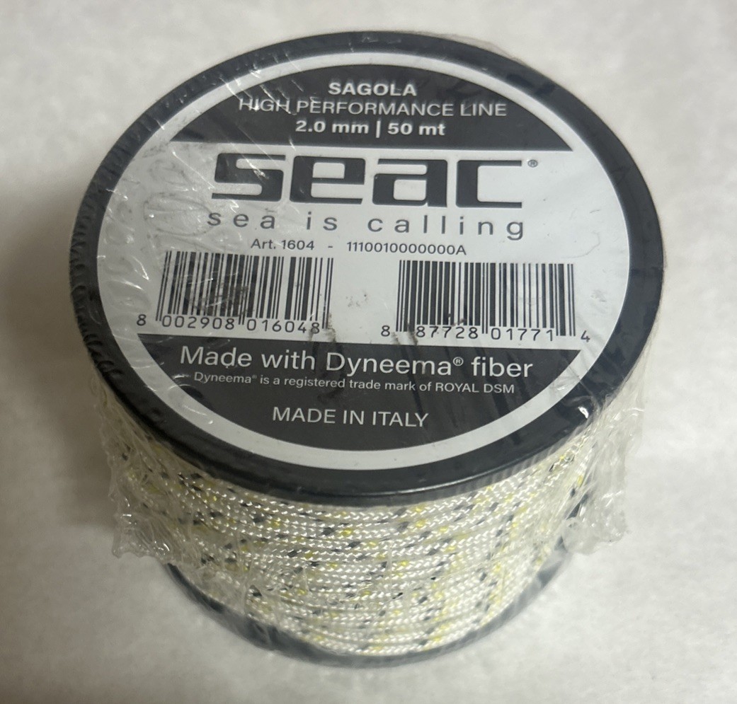 SEAC Dyneema High Performance Spearfishing Line, 1mm Diameter/50m,Spear Guns