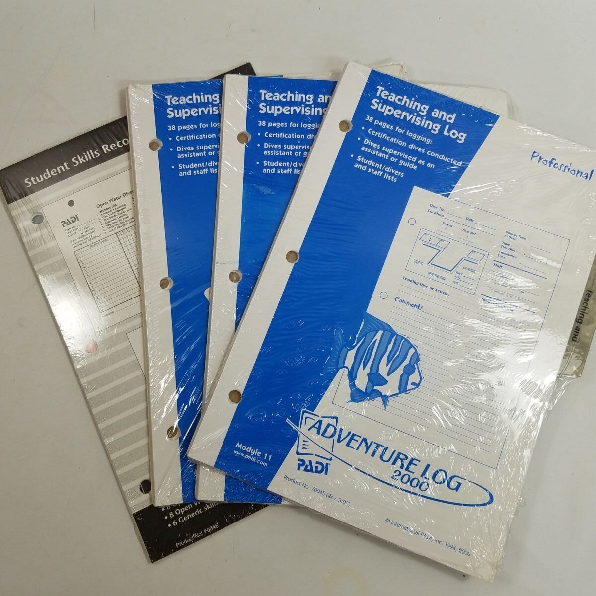 Lot 4 Packets PADI Teaching Supervising Dive Log Sheets + Student Skills Record
