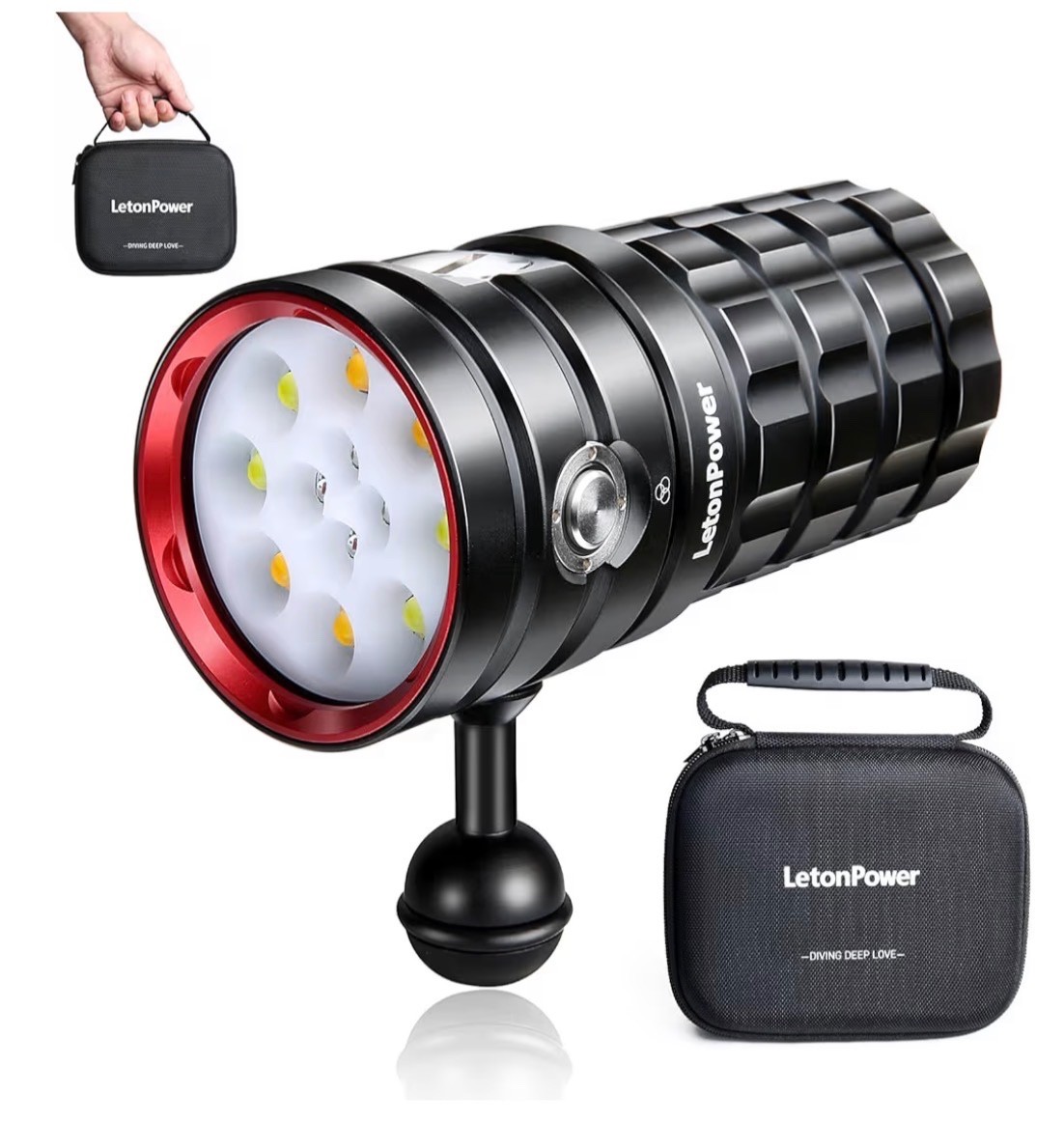 Turbo S Pro Dive Light, 13000Lumens 100m Underwater Video Light,Diving Flashl…