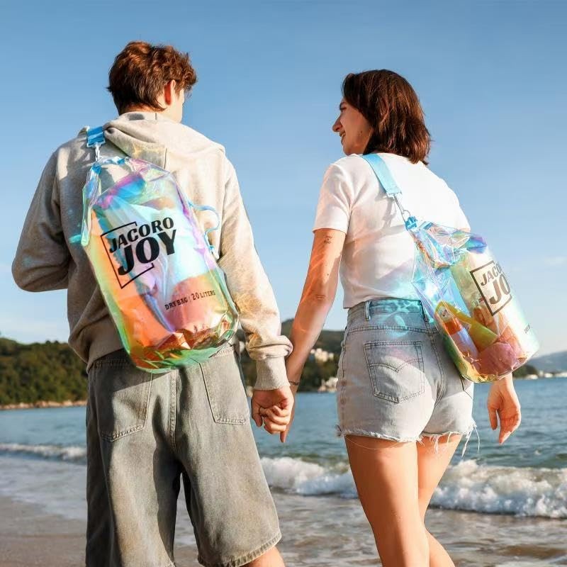JACORO JOY 10L Dry Bag Iridescent TPU Waterproof Beach 5 Liters, Multi