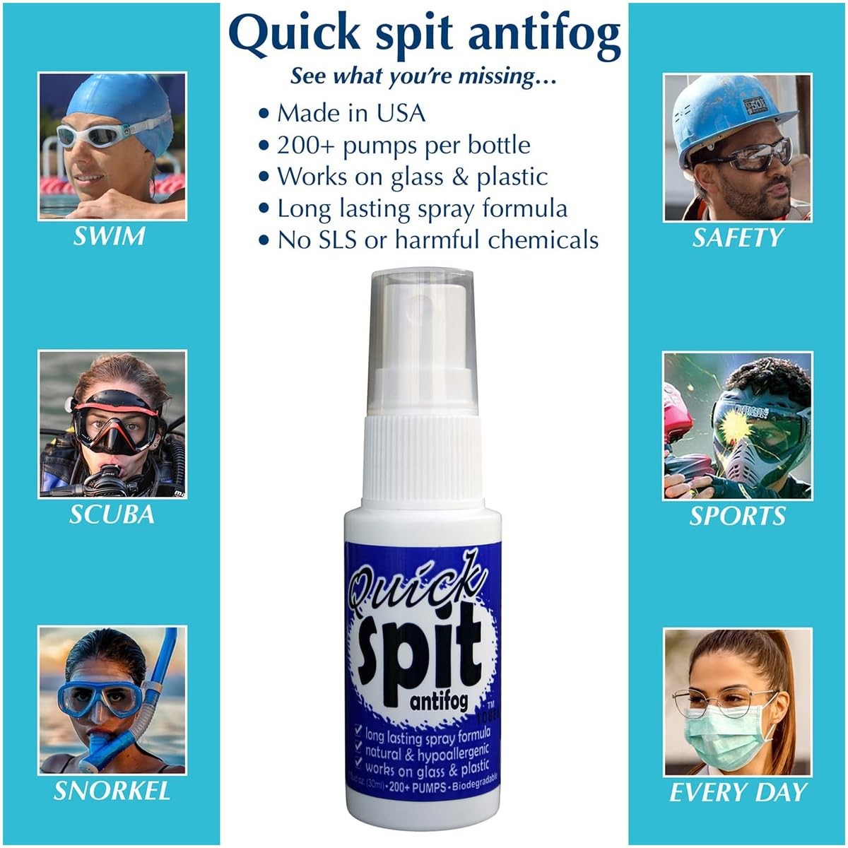 JAWS, Premium Anti-Fog Spray for Eye 1 Fl Oz (Pack of 2), 1 Ounce 2)
