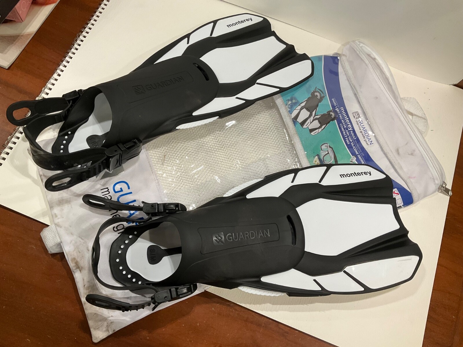 Guardian Monterey Adult Compact Fins Size Sm Med 4-8.5 Marine Grade Gear