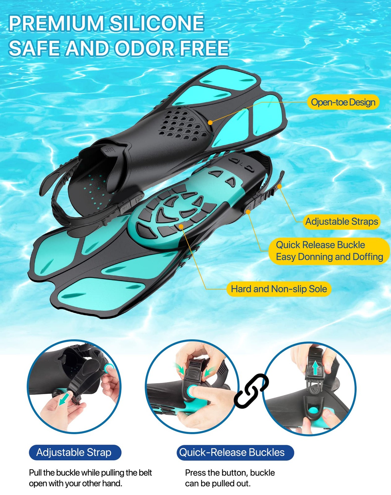 Snorkeling Gear for Adults Men Women,4 in 1 Snorkel Set with Panoramic View D…