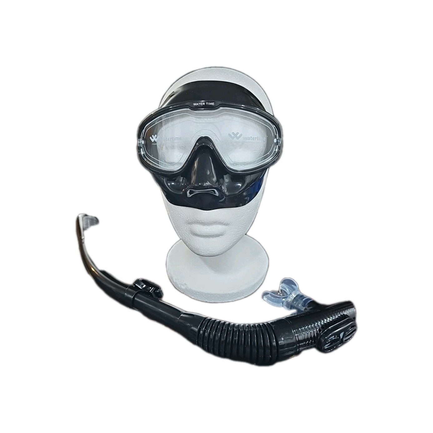 WATER TIME Snorkel Set Dry Top Snorkel Mask, Black