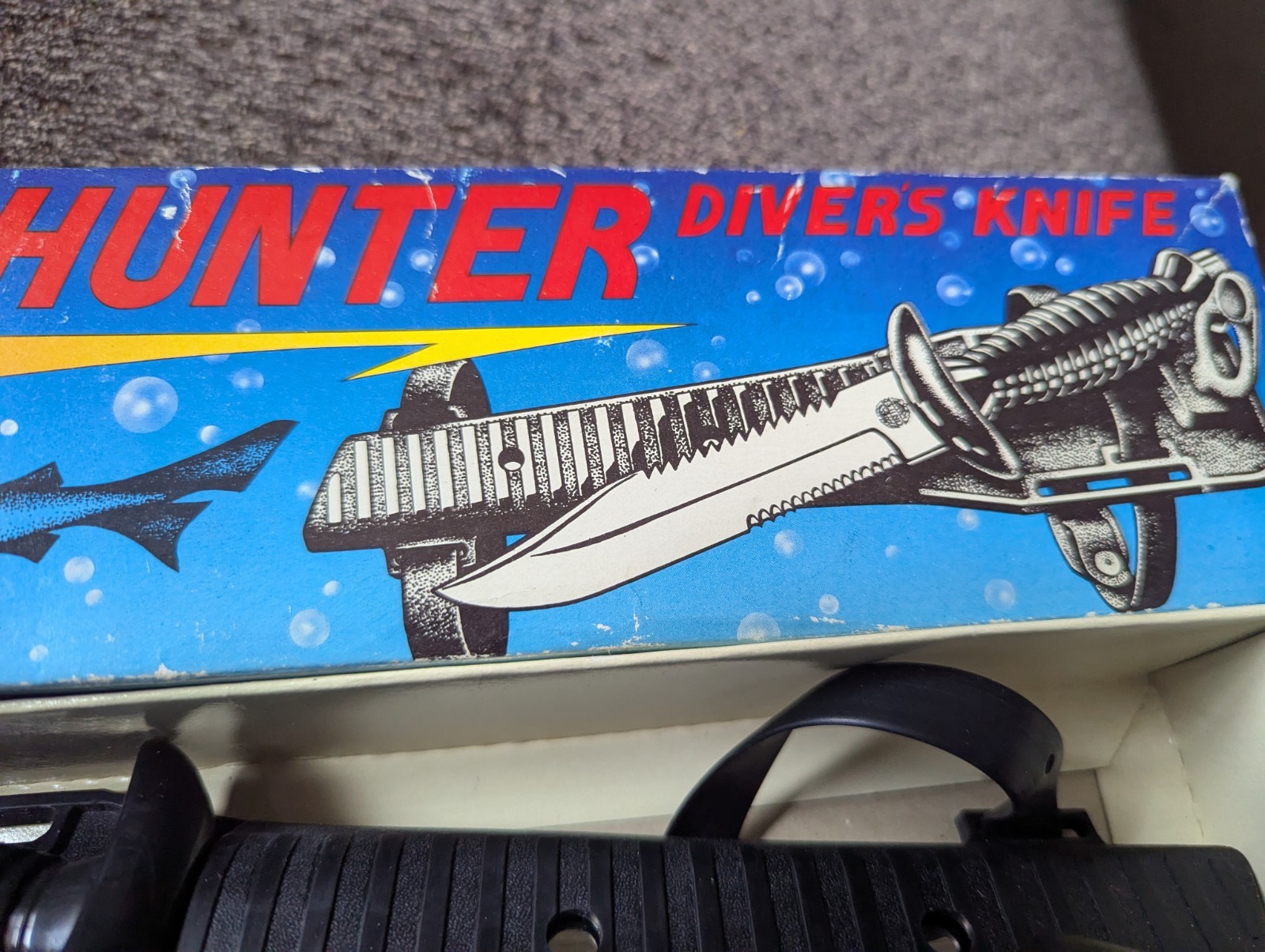 Vintage AQUA HUNTER DIVERS Knife United Stainless Steel Uc412 W/ SHEATH Rare