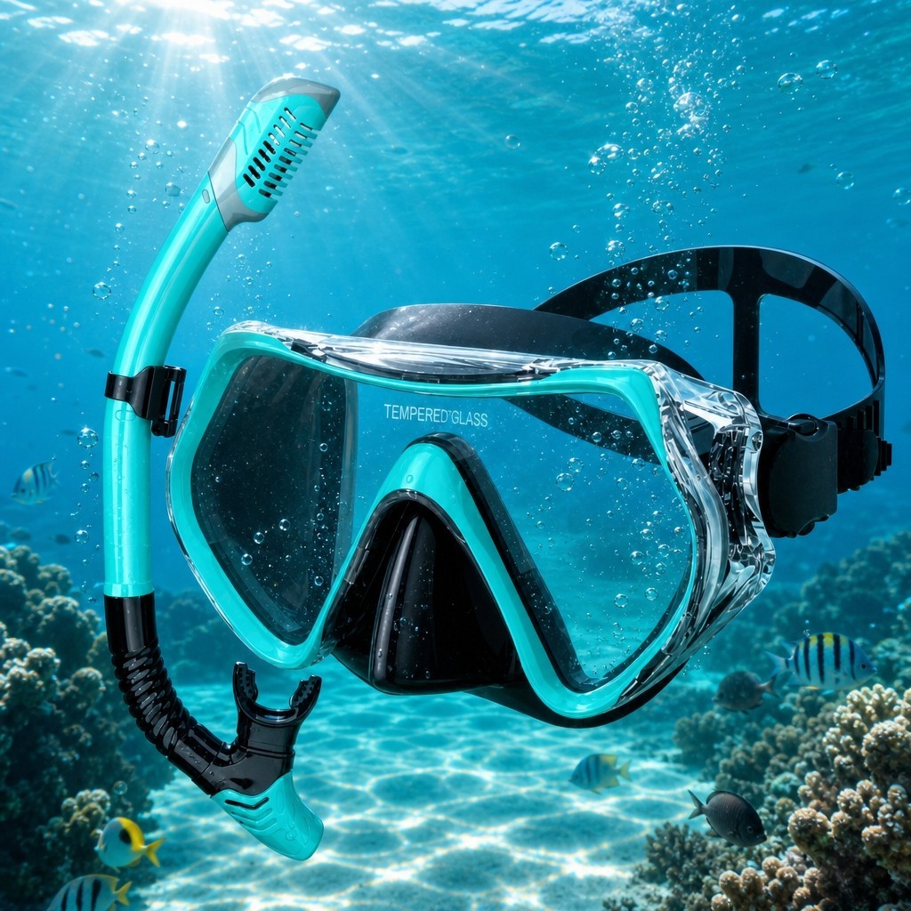 Snorkeling Gear for Adults, Snorkel Mask Adult Snorkel Set, Anti-Fog Scuba Divin