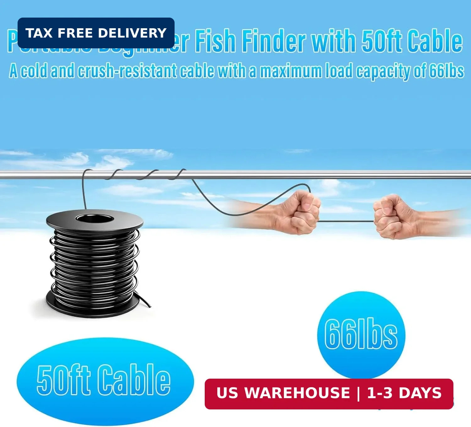 Fishing Camera, 220° Ultra-Wide 1080P HD Underwater Fishing Camera with 4.3″ LCD
