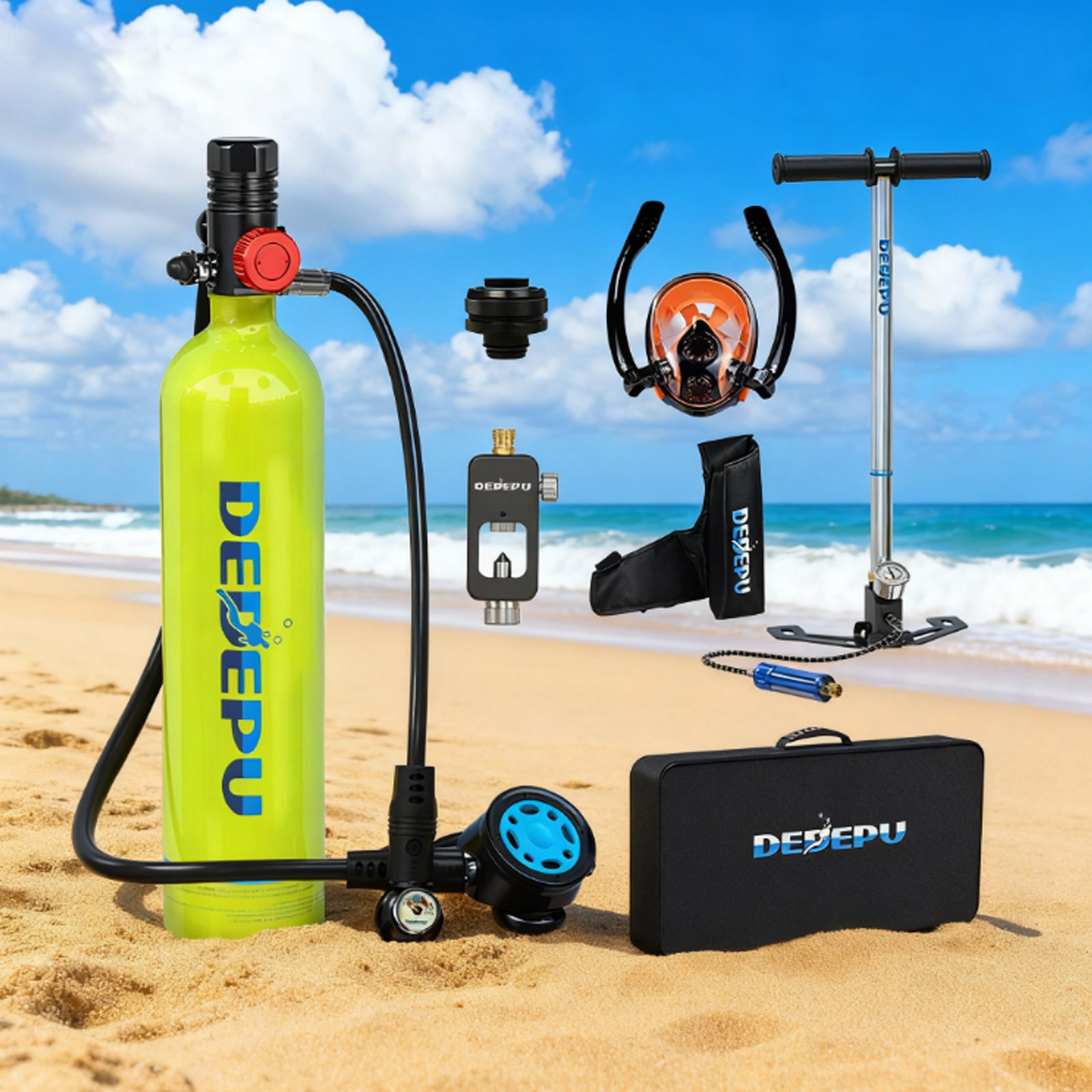 Scuba Diving Tank Set 1L Scuba Diving Tank Mini Diving Cylinder w/ Snorkel Masod