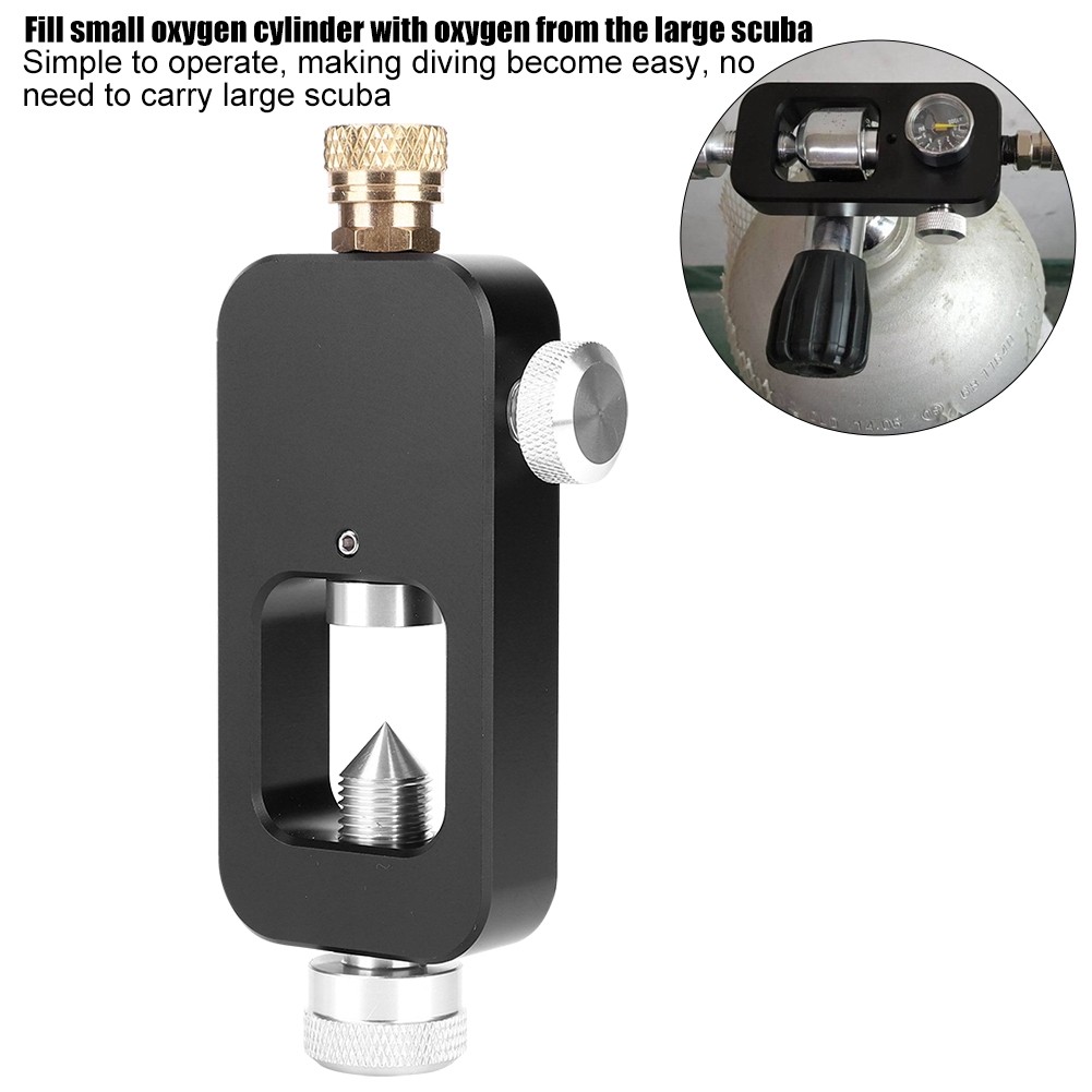 N- Aluminium Alloy Scuba Tank Refill Adapter For Oxygen Cylinder Diving