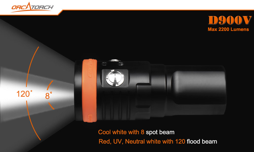 Orca D900V Video & Dive Light Magnetic Rechargable
