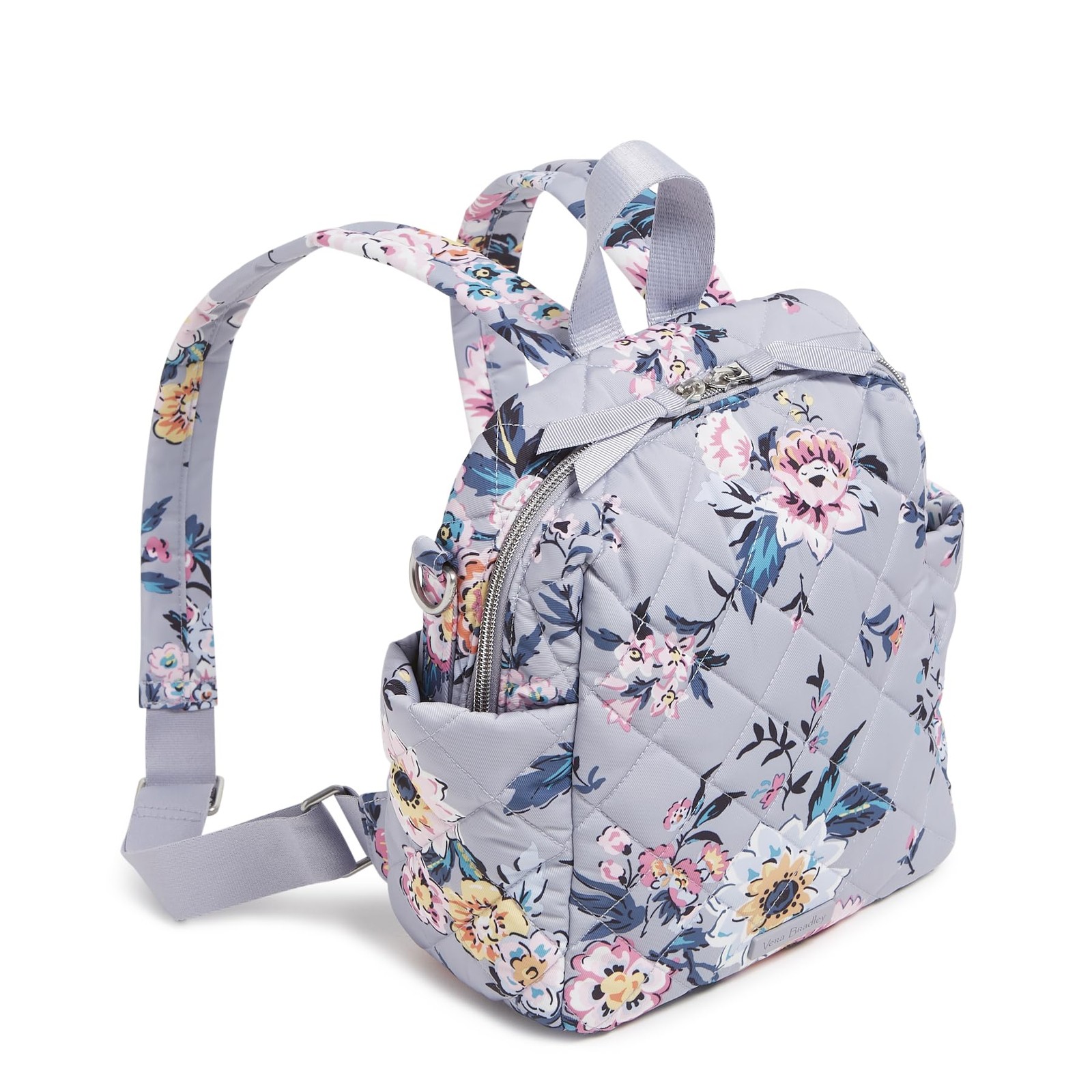 Vera Bradley Performance Twill Convertible Small Backpack, One Size, Bouquet
