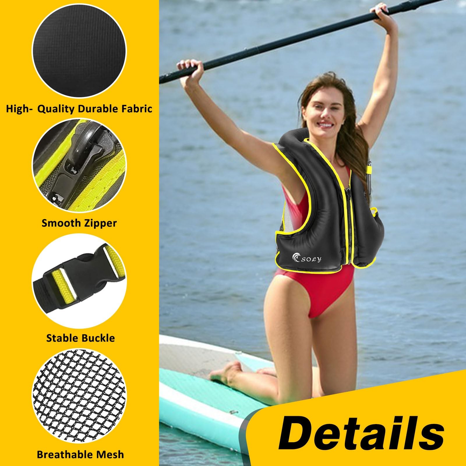 Soly Inflatable Snorkel Vest For Adultssnorkeling Vestsnorkeling Vest For