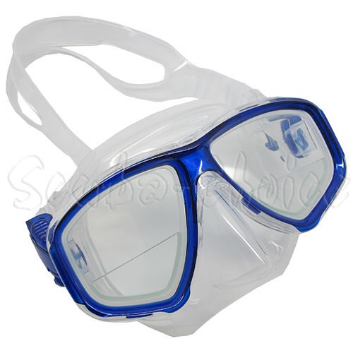 Palantic M36 Blue/Clear Silicone RX Gauge Reader Lenses Dive/Snorkel Mask, +1.0