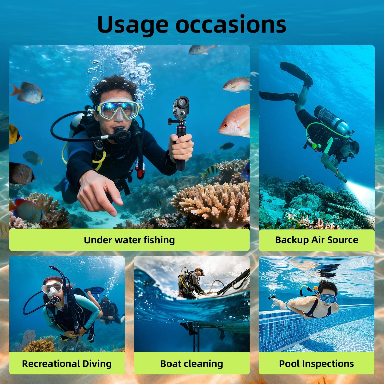 Mini Scuba Tank 0.5L Portable Diving Tank with DOT Certification Reusable Und…