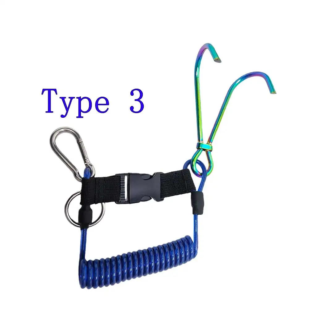 Heavy-duty 316 Stainless Steel Retractable Scuba Sigle/Double Reef Drift Hook