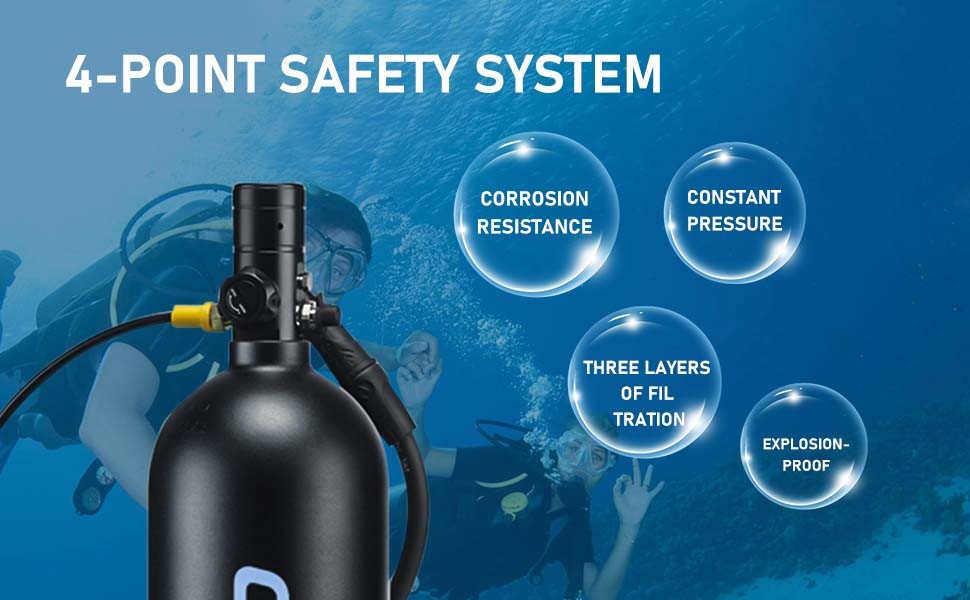 GOYOJO 2L Scuba Diving Tank Kit, Oxygen Underwater Pump & Diving Glasses & Vest