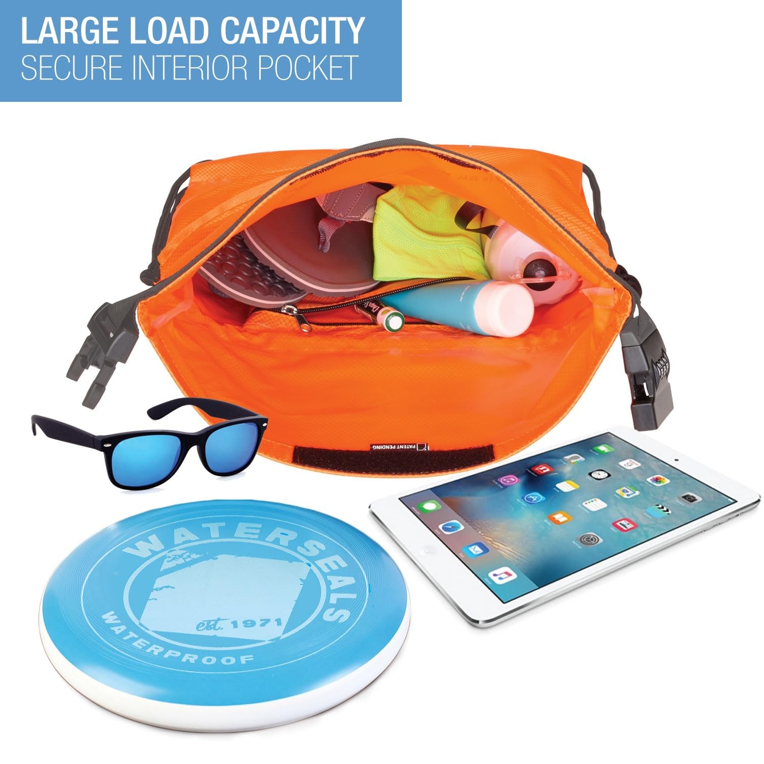 Lewis N. Clark WaterSeals Locking Backpack | Waterproof Bag One Size, Orange