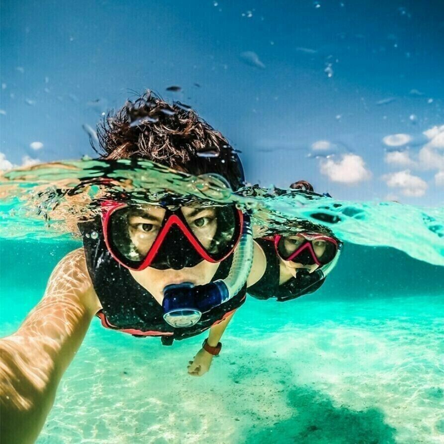 For GoPro Hero 10 9 8 7 6 Snorkel Goggles Diving Mask Glasses Mount-TEAL BLUE