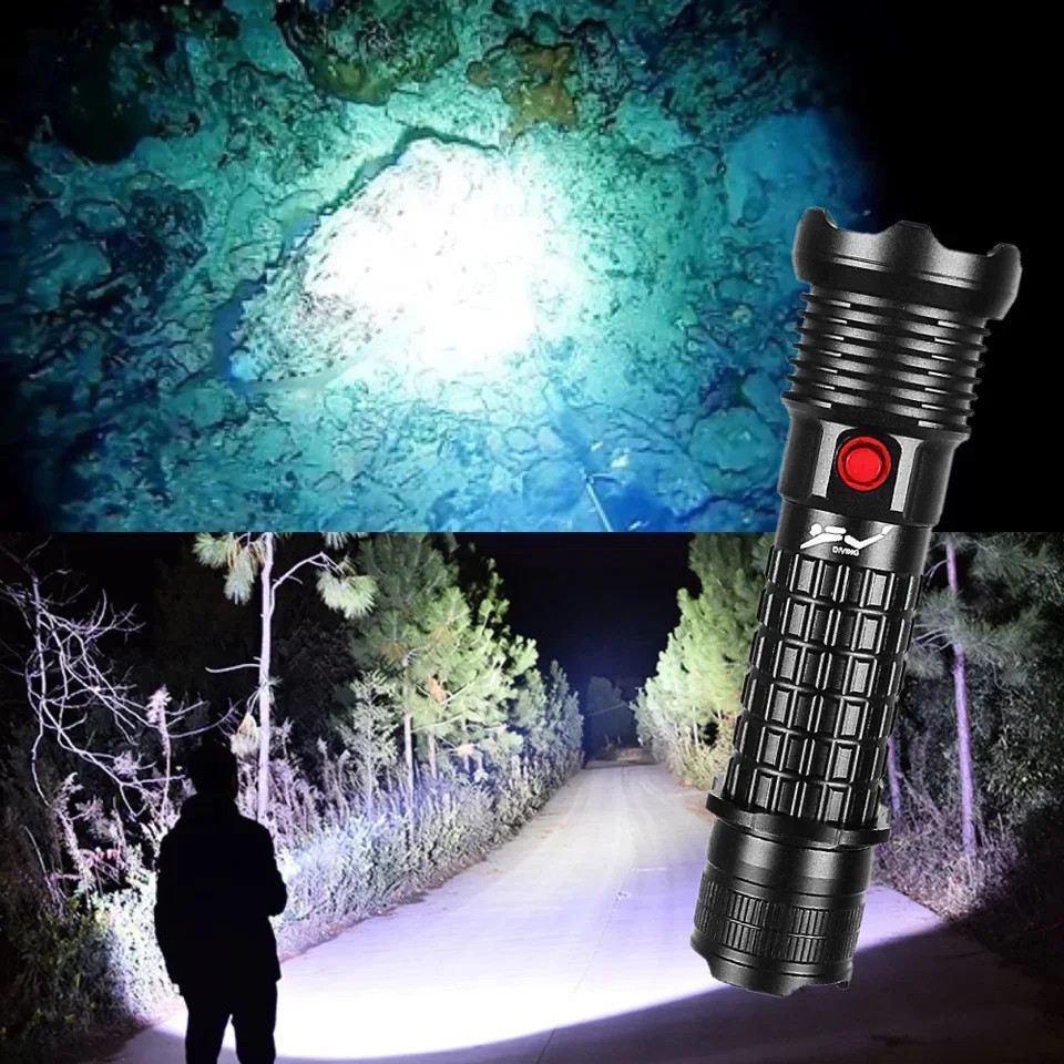 Super Bright Scuba Diving Flashlight Waterproof Underwater Dive Snorkeling Torch