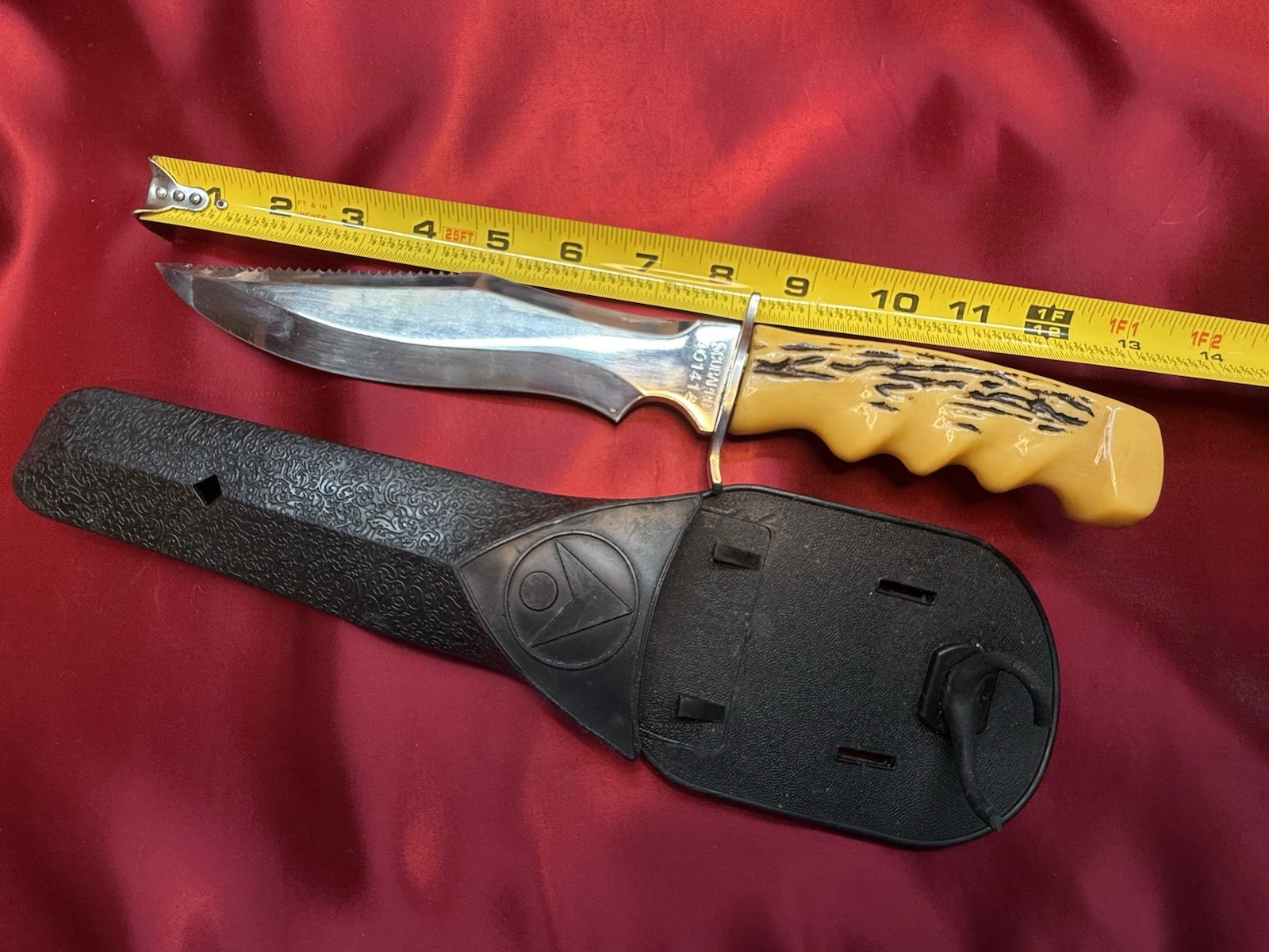Vtg ScubaPro Diving, Camping , Scuba Knife AO1414 With Sheath Made In Italy