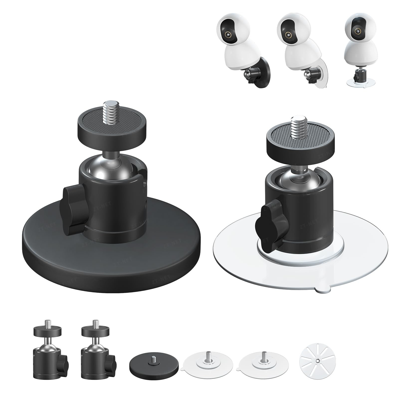 ZT-NET 24lb Magnetic Camera Mount Base with Mini Ball Head Super Strong Black