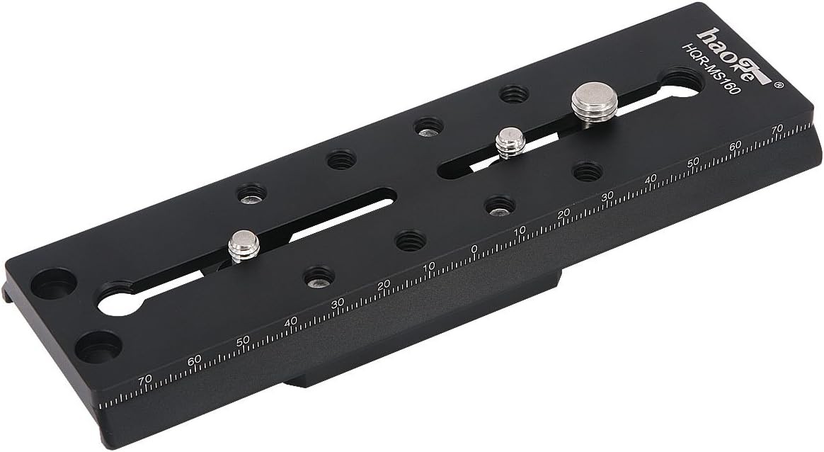 Haoge 160mm Camera Long Sliding Quick Release Plate for Sachtler 160mm, Black