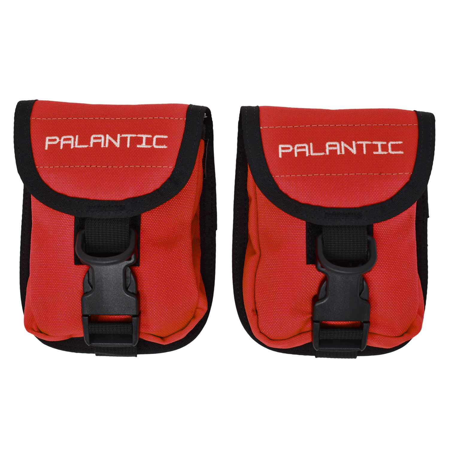 Palantic Scuba Diving Weight Pocket Pouch with QR Buckles, Pair, Red