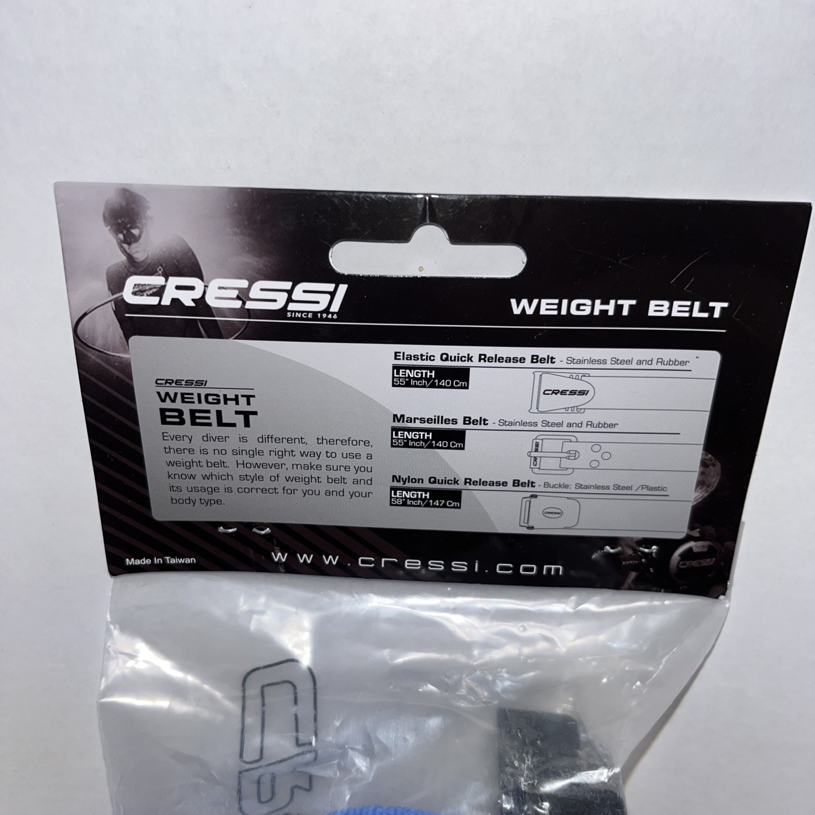 Cressi Customizable Nylon Weight Belt for Freediving and Scuba Diving – New Pkg