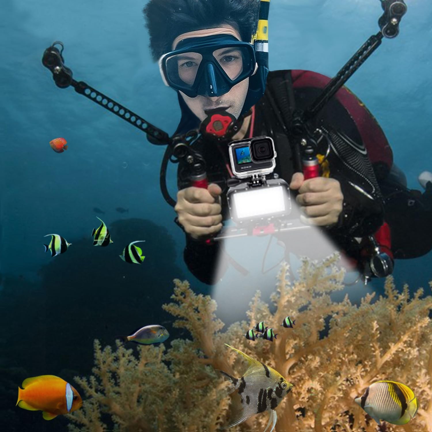 «84 LED Waterproof Dive Light for GoPro, Canon, Nikon, Sony, and More»