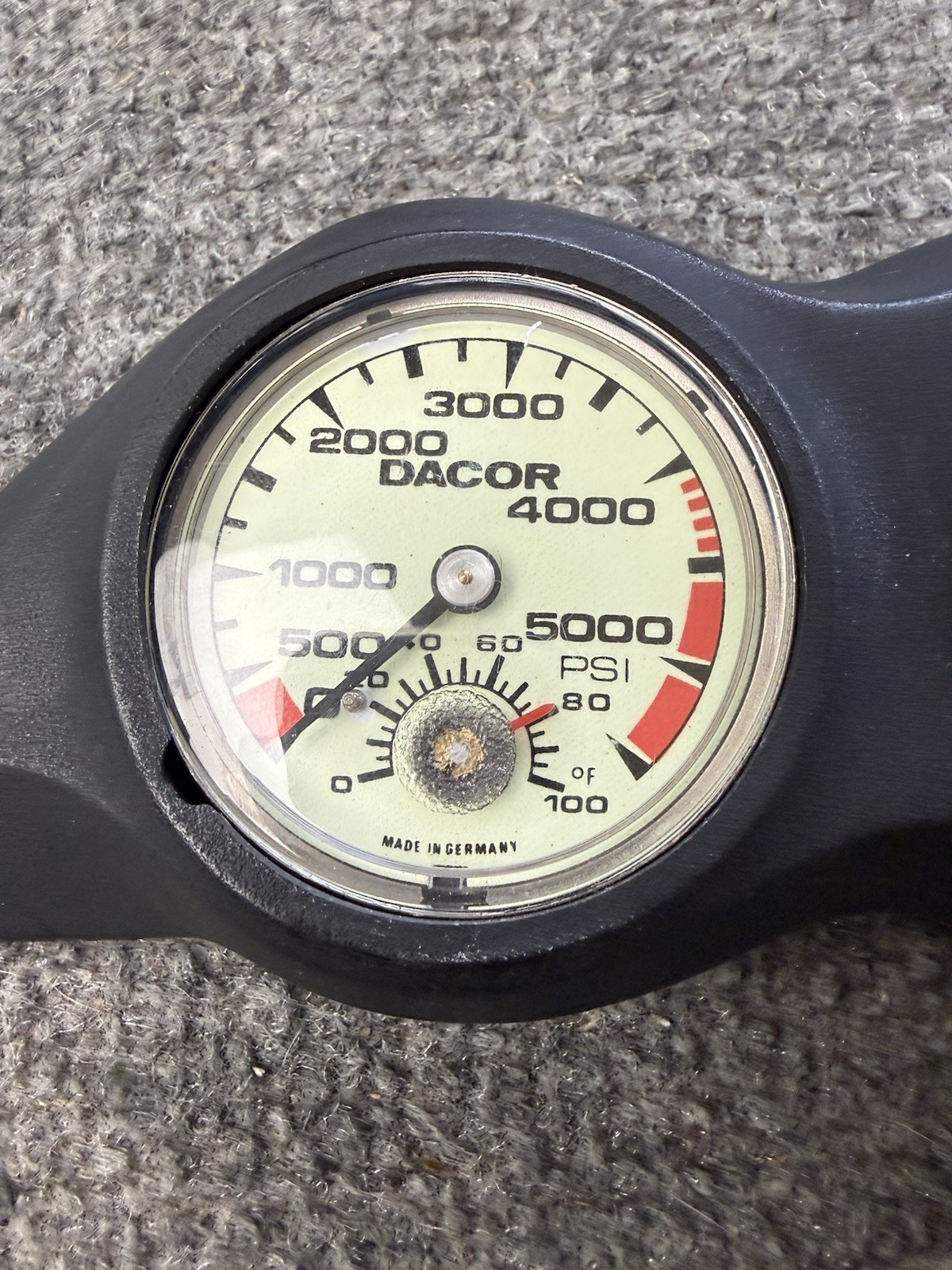 Dacor 5000 PSI Submersible Pressure Gauge & Depth Gauge Luminous Dials -UNTESTED