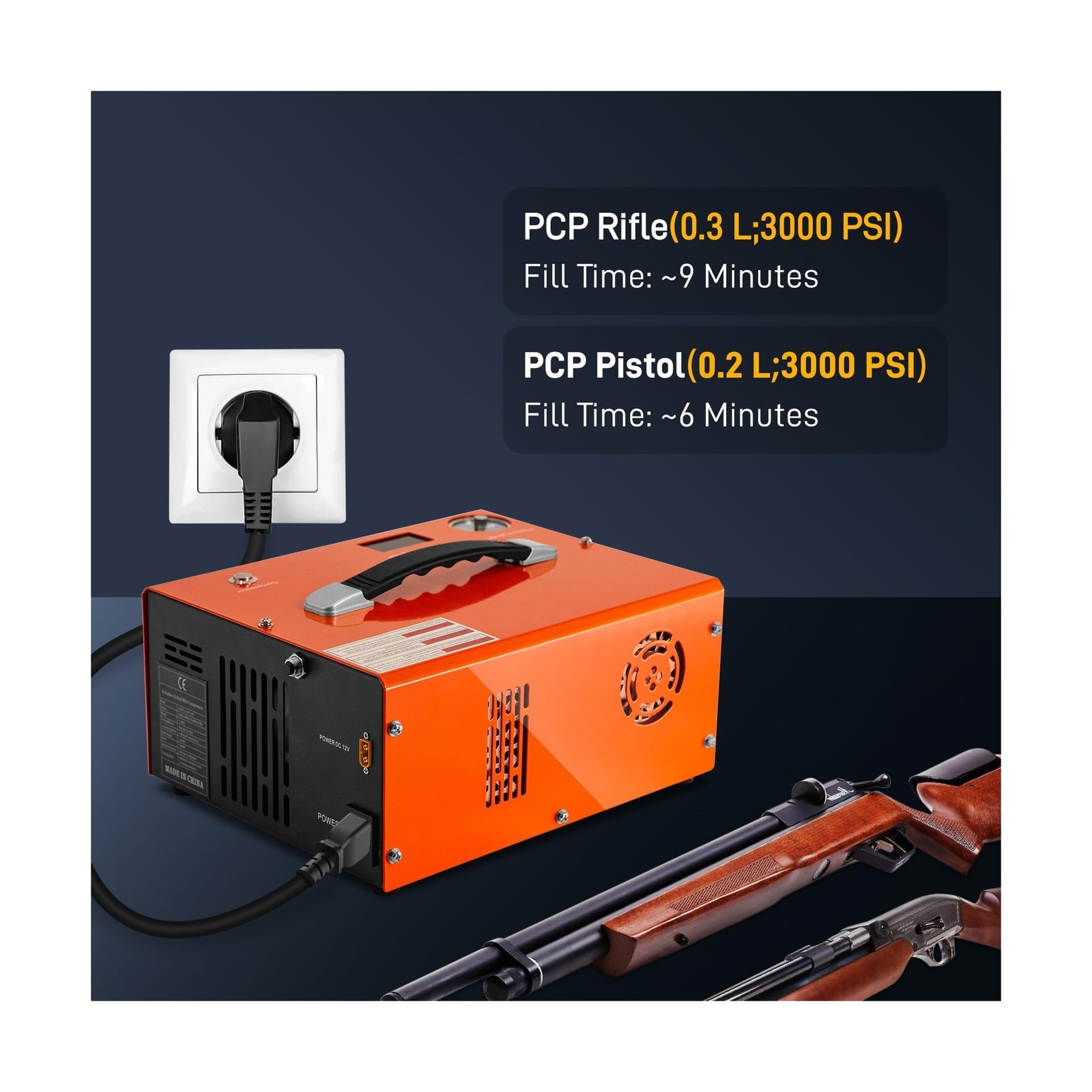 GOYOJO PCP Air Compressor, Max 4500 PSI / 300 Bar, Fast Fill for Airguns or P…