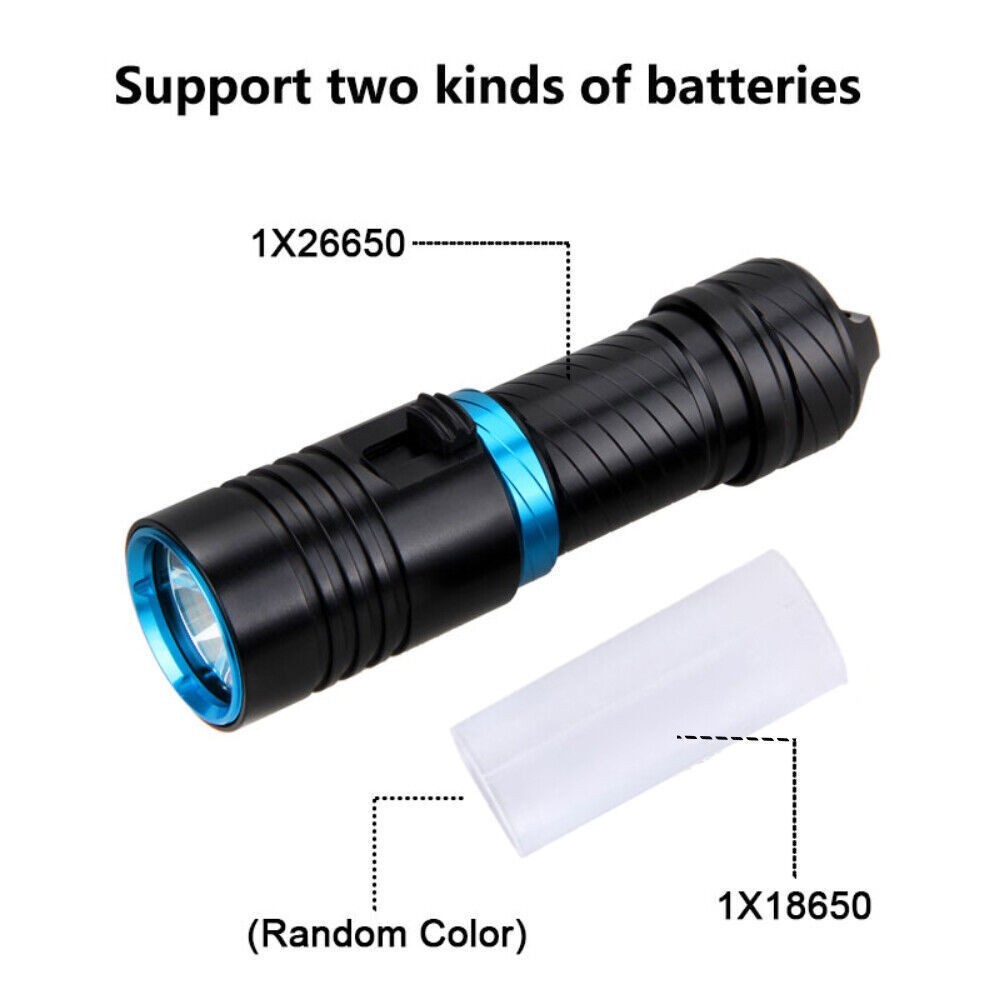 Scuba Diving Flashlight Waterproof Underwater LED Dive Torch Lamp 5000 Lumens