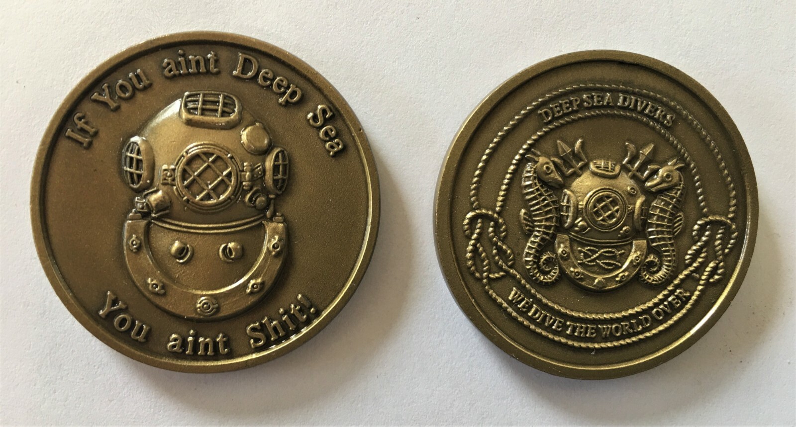 US Military Deep Sea Diver Challenge Coin MK V Hard Hat Master Diver Army Navy
