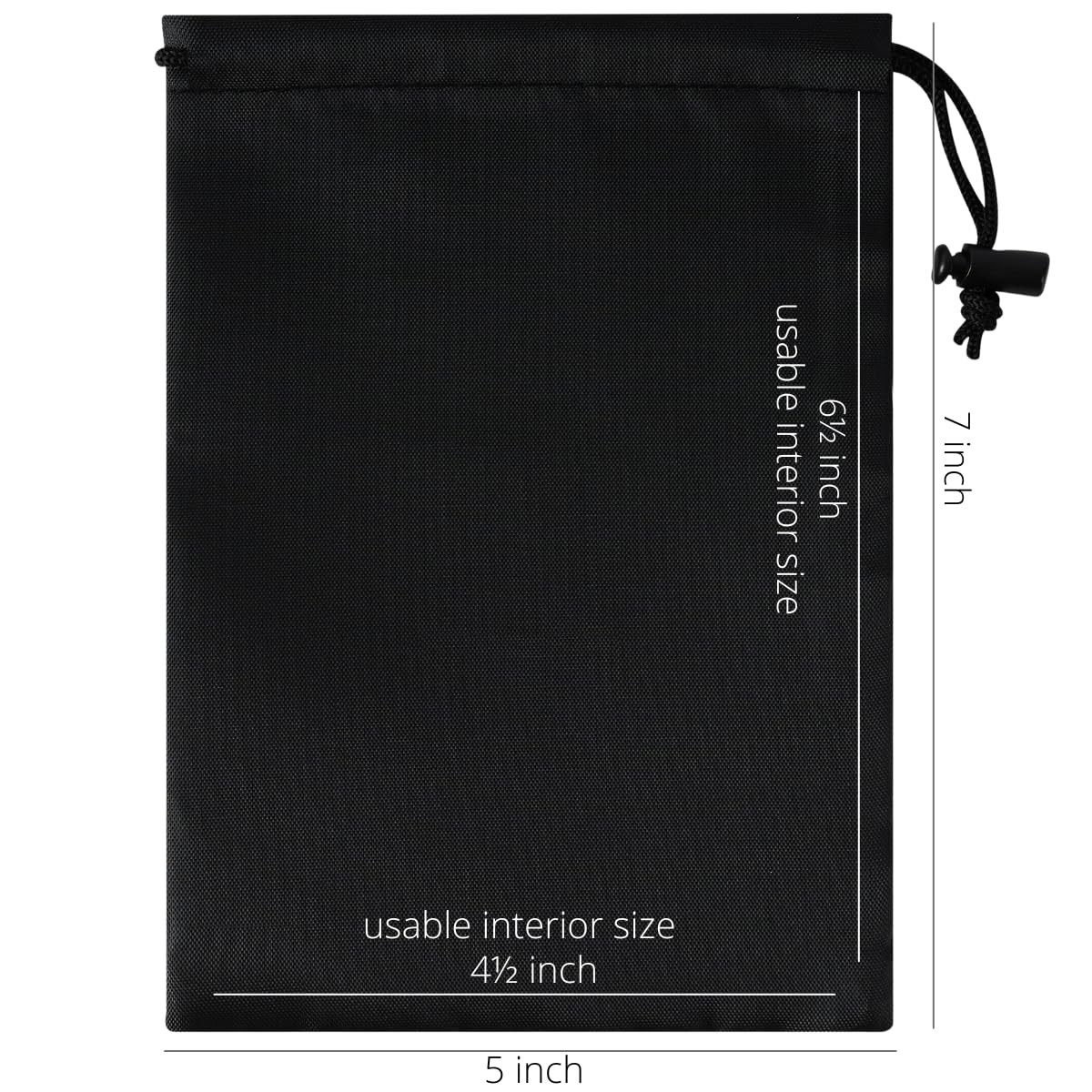 PALTERWEAR Drawstring Bag with Toggle – Nylon Cinch and 5 x 7 Inch, Black