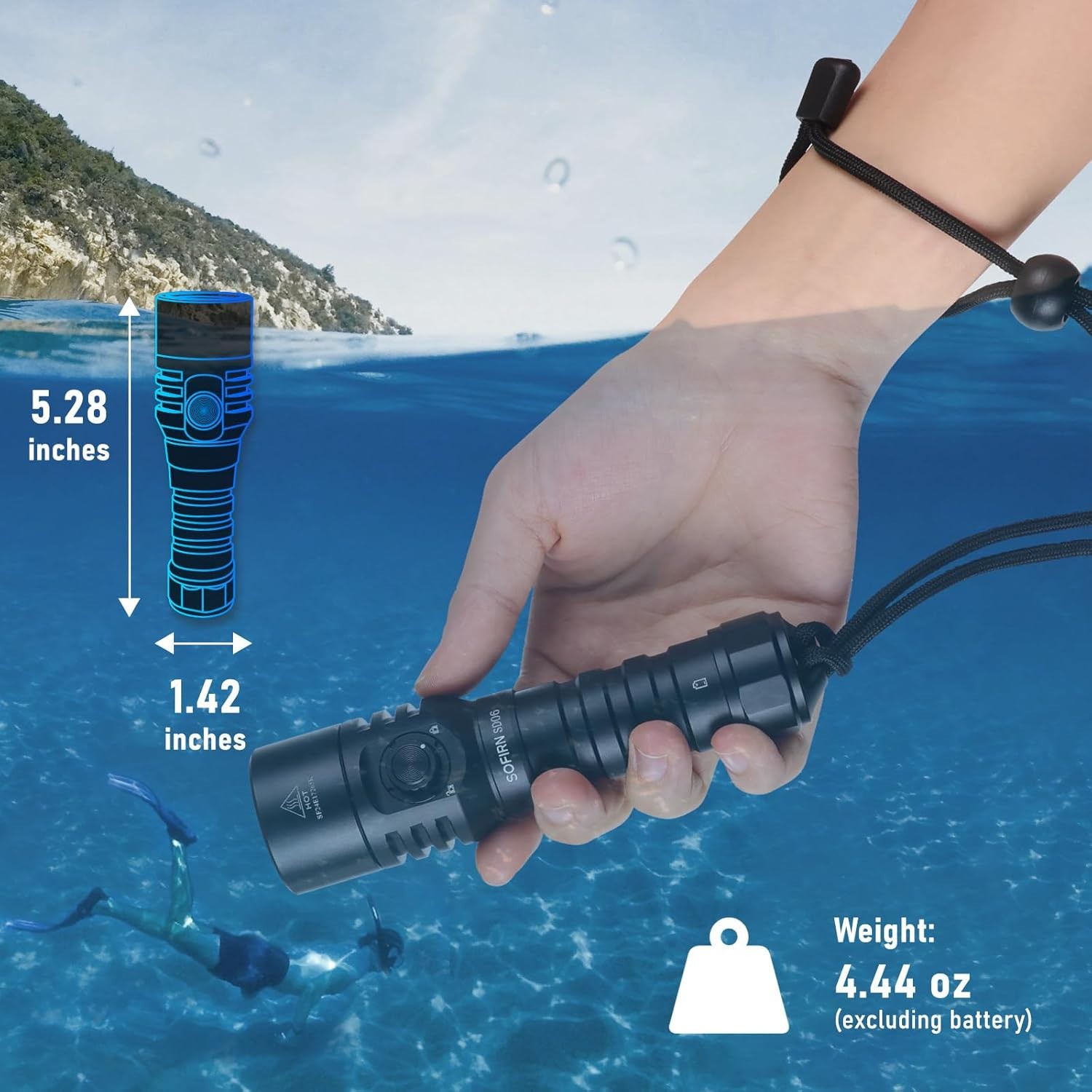 Sofirn SD06 Scuba Diving Flashlight, 3200 High Lumens (6500K)