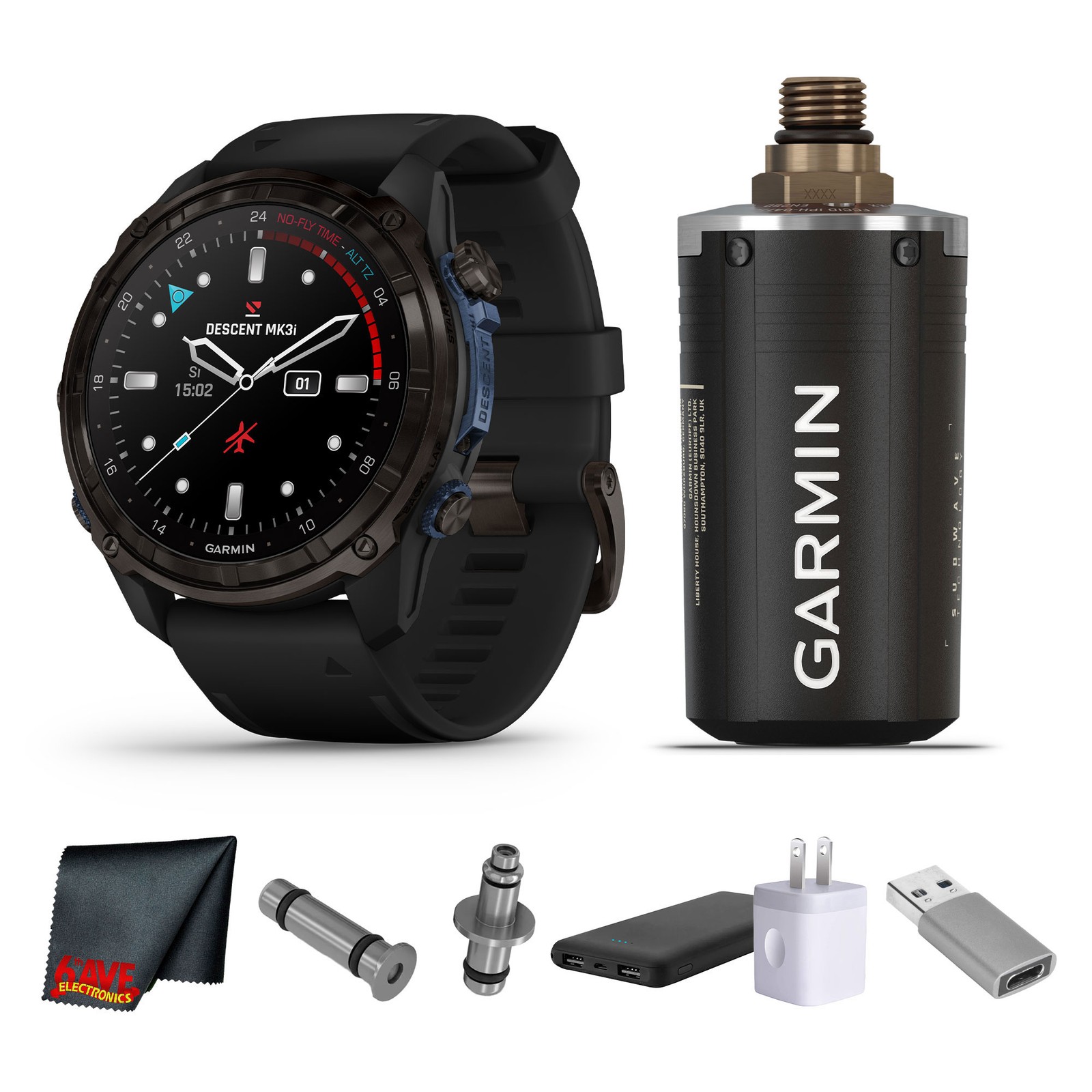 Garmin Descent Mk3i + Descent T2 Air Integration Transceiver Bundle
